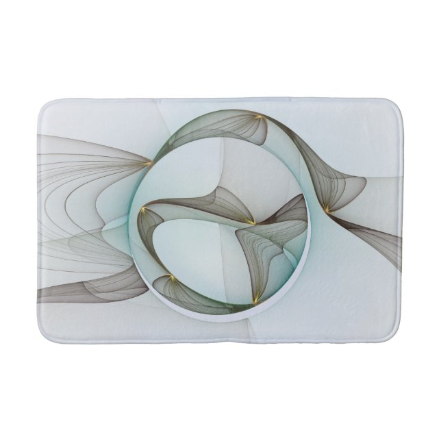 Tapis De Bain Abstrait Turquoise Brown Gold Elegance (Devant)