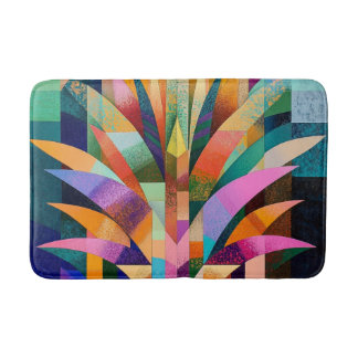 Tapis de bain abstrait vibrant Agave