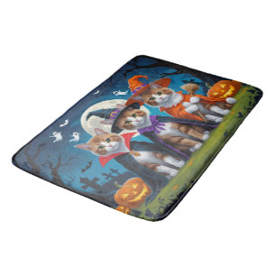 Tapis De Bain Abyssinian Chats Citrouille Halloween Funny
