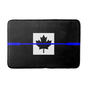 Tapis De Bain Accent mince de la ligne bleue sur le drapeau cana