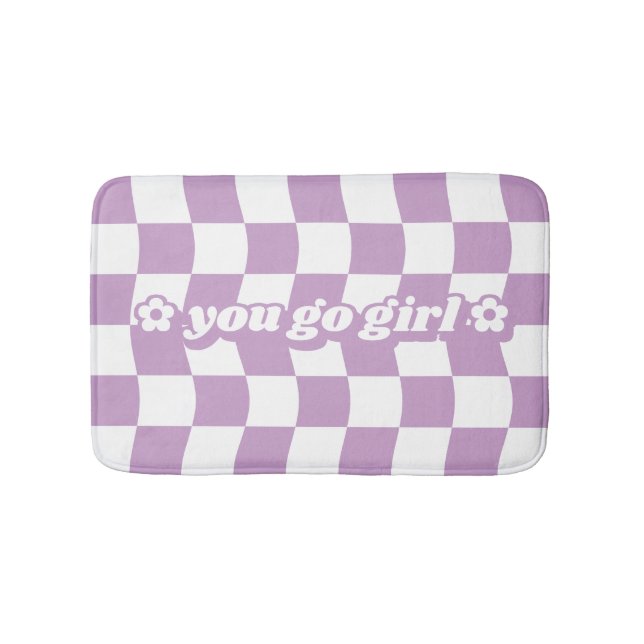 Tapis De Bain Ado fille violet blanc tableau de contrôle Motif S (Devant)