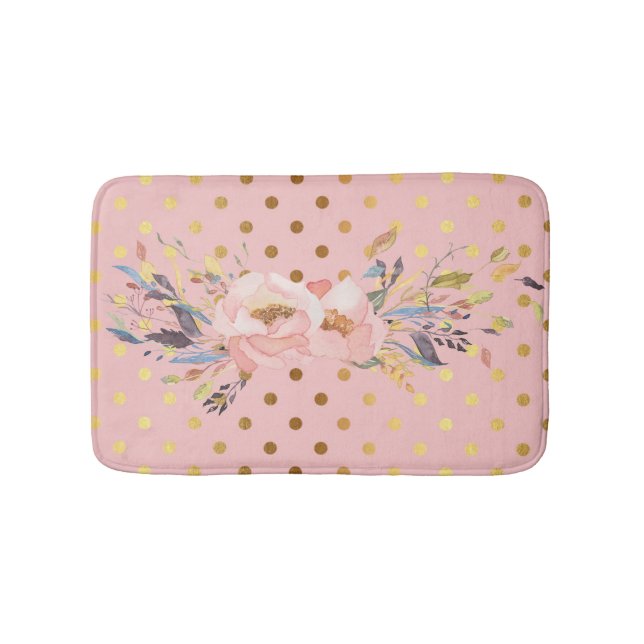 Tapis De Bain Adorable Faux Pois d'or (Devant)