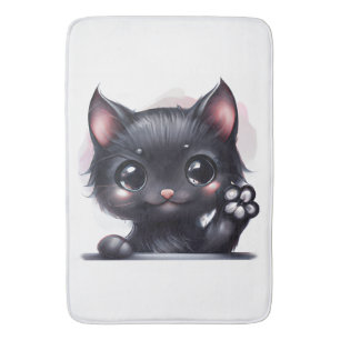 Tapis De Bain Adorable Kawaii Chat noir