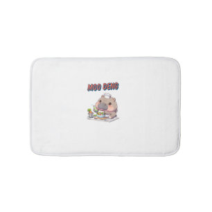 Tapis De Bain adorable Moo Deng bébé gros hippopotamus Tank T