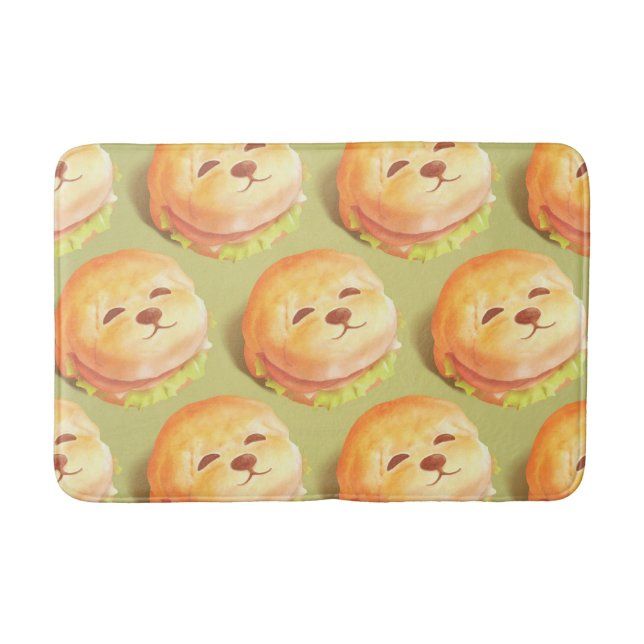 Tapis De Bain Adorable Motif de hamburger visage chien (Devant)