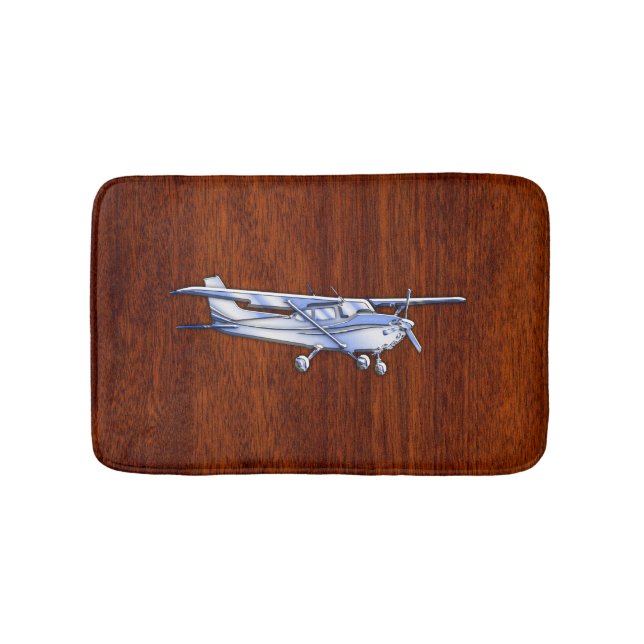 Tapis De Bain Aéronef Classique Chrome Cessna Flying Mahogany (Devant)