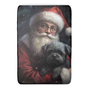 Tapis De Bain Affenpinscher avec Noël Festif du Père Noël