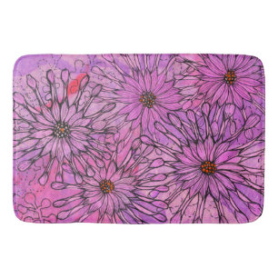 Tapis De Bain African Daisy Cape Daisies Fleurs roses Art Floral