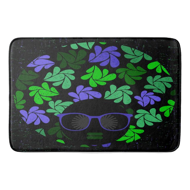 Tapis De Bain Afro Diva Vert & Bleu (Devant)