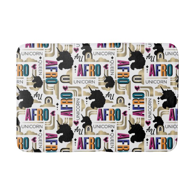 Tapis De Bain Afro Unicorn Bold Motif (Devant)