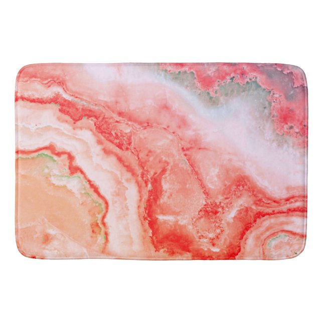 Tapis De Bain Agate minérale de luxe Rose Gold Blush (Devant)