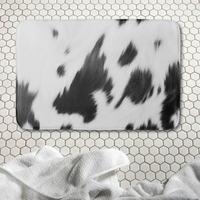 Tapis De Bain Agritourisme rustique Pays de l'Ouest Cowboy Vache (Rustic Farmhouse Western Country Cowboy Cow Print Bath Mat)