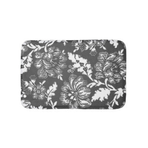 Tapis De Bain Agritourisme Vintage Gris Et Blanc Impression Flor
