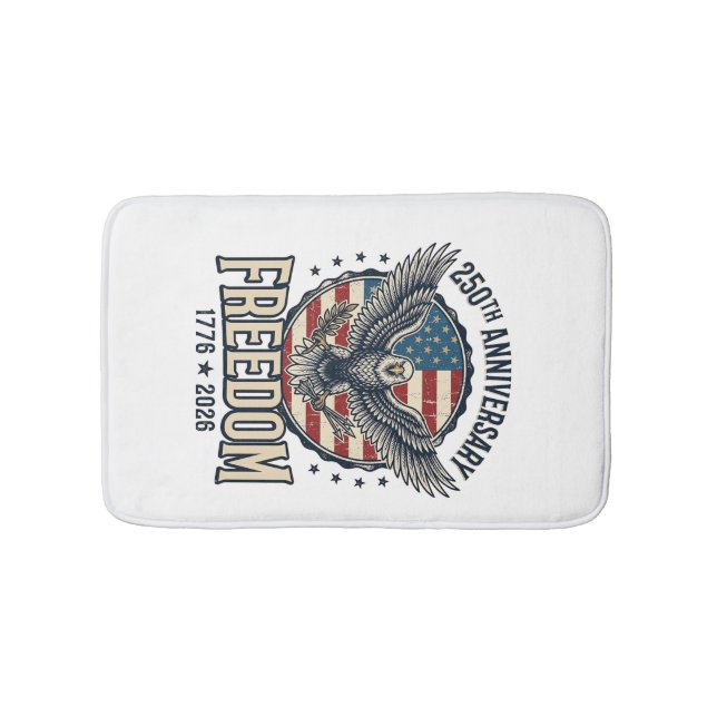 Tapis De Bain Aile de liberté vintage patriotique 250e anniversa (Devant)