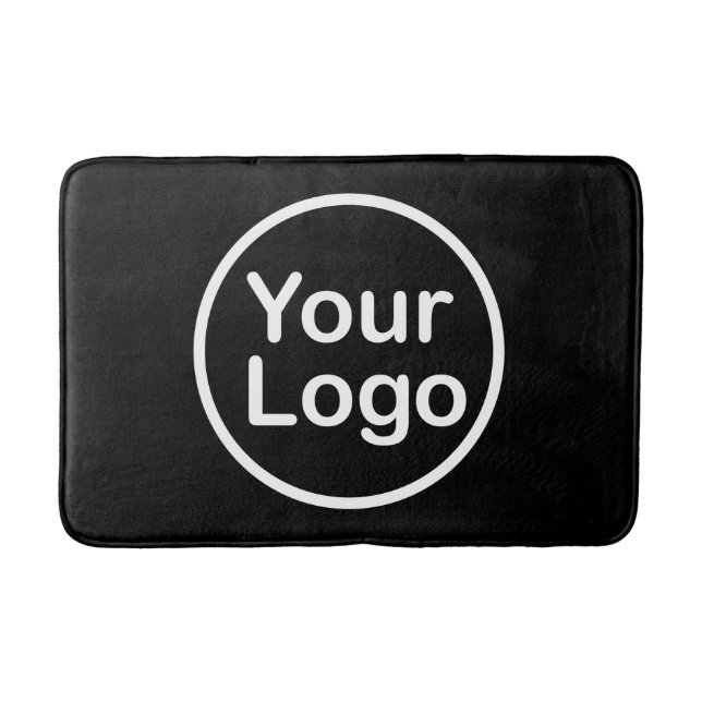 Tapis De Bain Ajouter votre propre logo | Arrière - plan noir (Devant)