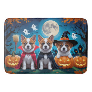 Tapis De Bain Akita Chiens Citrouille Halloween Funny