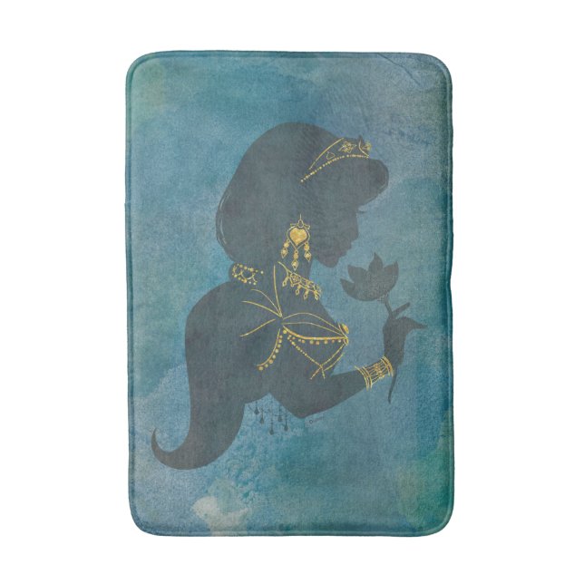 Tapis De Bain Aladin| Silhouette dorée de Jasmine (Devant (Vertical))