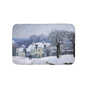 Tapis De Bain Alfred Sisley - Place Chenil à Marly, Effet Neige