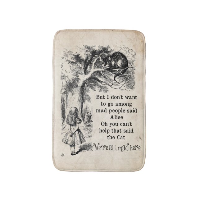 Tapis De Bain Alice au pays des merveilles ; Chat de Cheshire (Devant (Vertical))