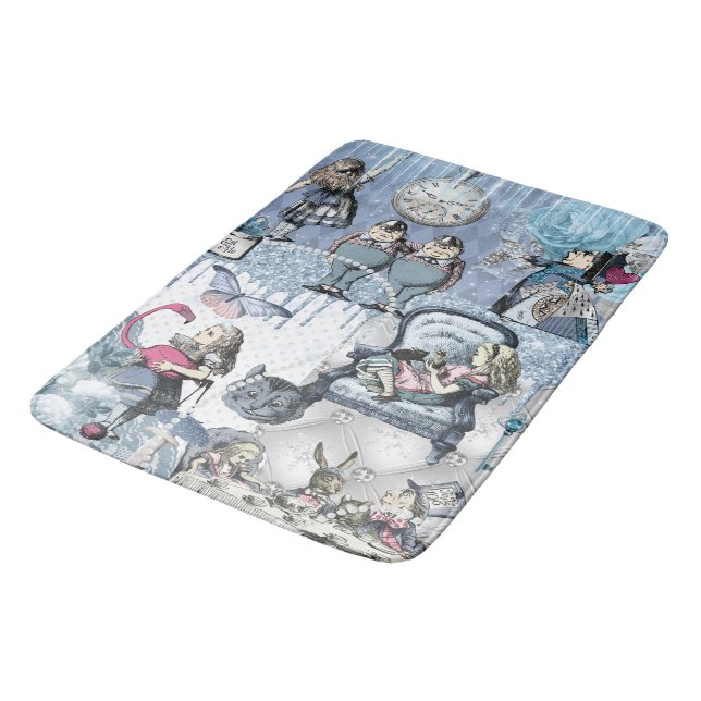 Tapis De Bain Alice de glace bleu magique au pays des merveilles (Angle)