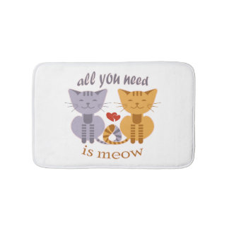 Tapis De Bain All you need is meow Valentine cats