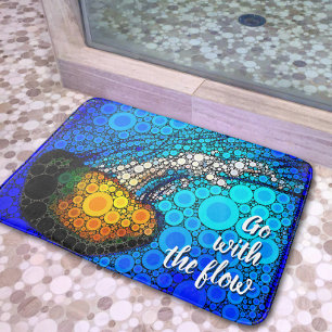 Tapis De Bain Aller avec le Flow Orange Jellyfish Blue Ocean Bol