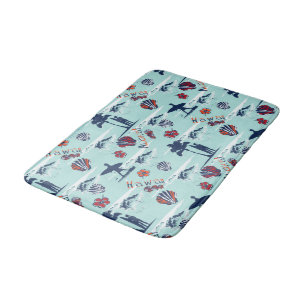 Tapis De Bain Aloha Hawaii Palm Trees Surf Hawaii Motif d'art