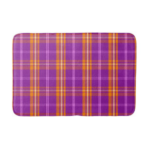 Tapis De Bain Aloha Patchwork Hawaiian Tropical Plaid - Violet