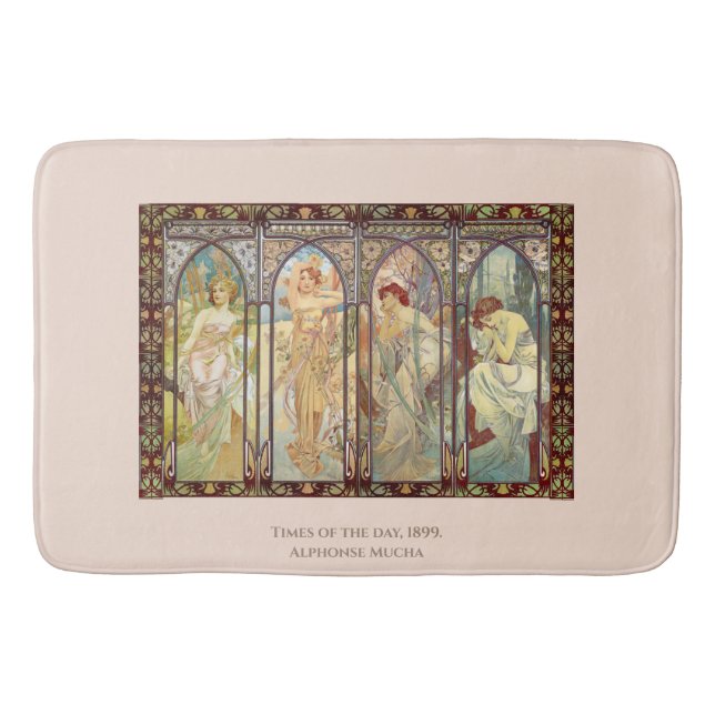 Tapis De Bain Alphonse Mucha - Les heures du jour (Devant)