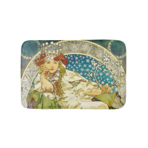 Tapis De Bain Alphonse Mucha Princess Hyacinth Art Nouveau