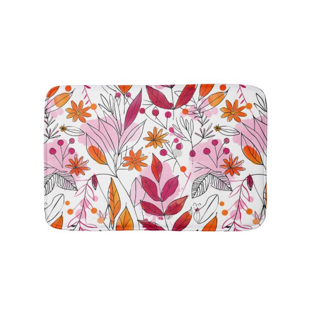 Tapis De Bain Alyssa Mae Foliage rose et orange (Devant)