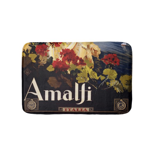 Tapis De Bain Amalfi Italie Poster de voyage Graphique d'art (Devant)