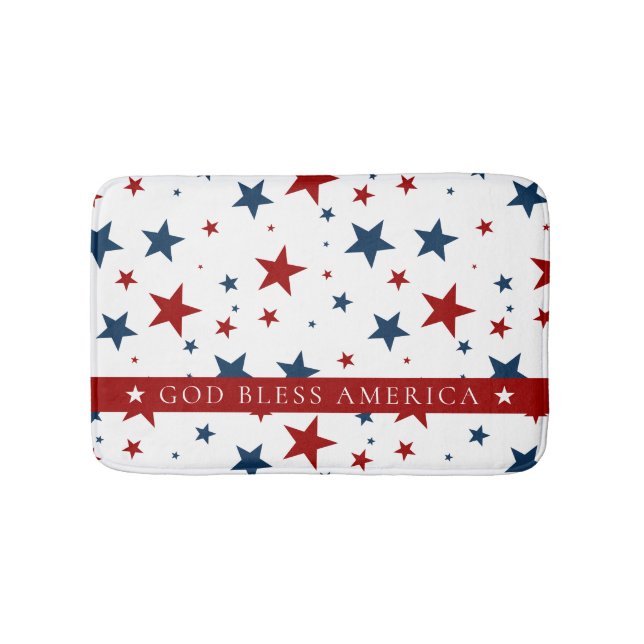 Tapis De Bain Amérique chrétienne Patriotique Rouge Blanc Bleu É (Devant)