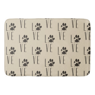 Tapis De Bain Amour avec animal Empreinte de patte Brown Grunge 