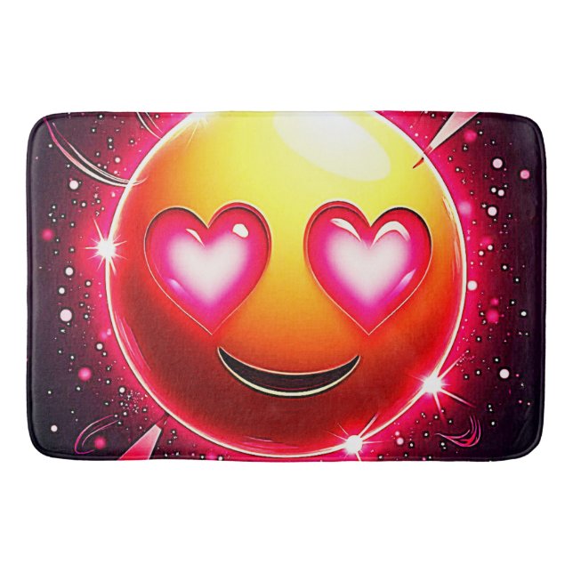 Tapis De Bain Amour Étincelle Coeurs Emoji (Devant)
