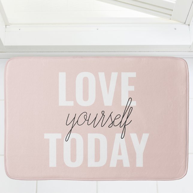 Tapis De Bain Amour Positif Vous-Même Aujourd'Hui Citation Paste (Créateur téléchargé)