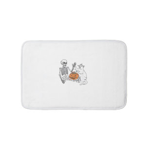 Tapis De Bain Amoureux de les chats Halloween Funny Skeleton et 