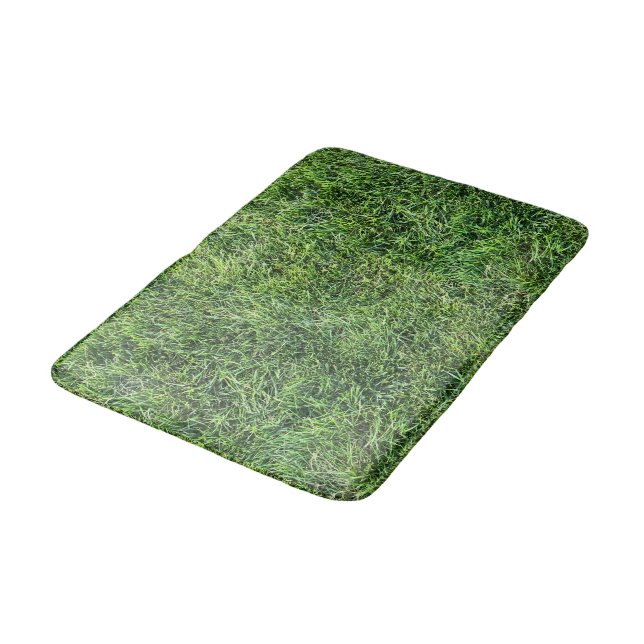 Tapis De Bain Amusante herbe verte vraie texture photo motif pla (Angle)