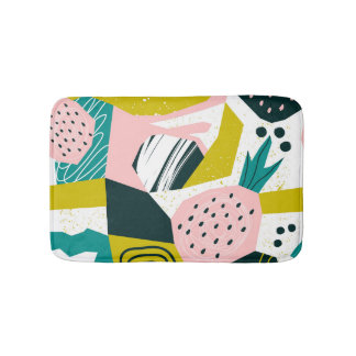 Tapis De Bain Ananas Abstrait : Patchwork coloré sans fil