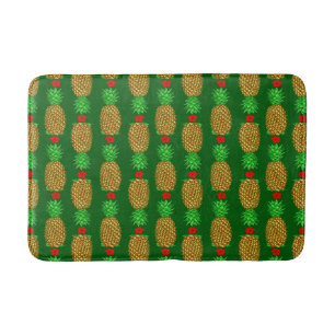 Tapis De Bain Ananas de Noël Tropical Noël chaud Noël Gre