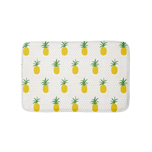 Tapis De Bain Ananas tropicaux d'or (Devant)
