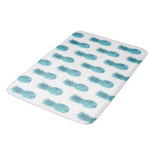 Tapis De Bain Ananas tropicaux Turquoise Aqua
