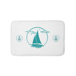 Tapis De Bain Ancrage nautique/voilier/silhouette de coucher de