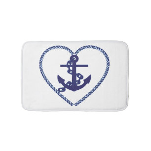 Tapis De Bain Ancre bleue marine