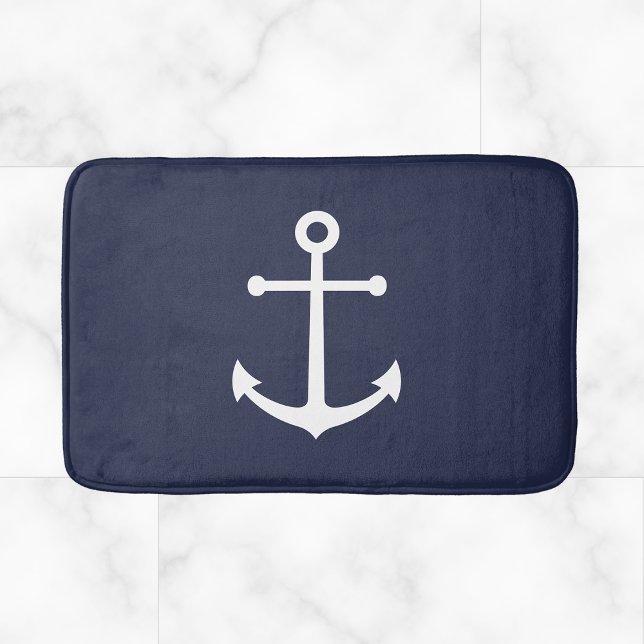 Tapis De Bain Ancre bleue marine (Créateur téléchargé)