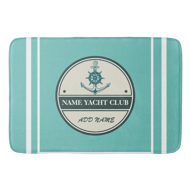 Tapis De Bain Ancre Bleue Nautique Bienvenue yacht de voile Bate (Devant)