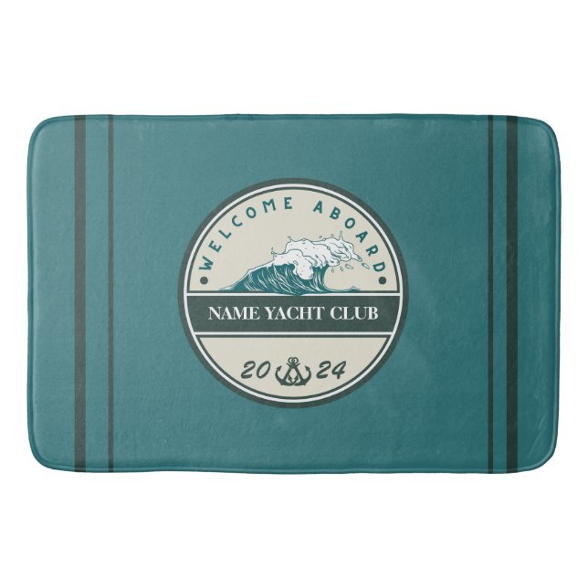 Tapis De Bain Ancre Bleue Nautique Bienvenue yacht de voile Bate (Devant)