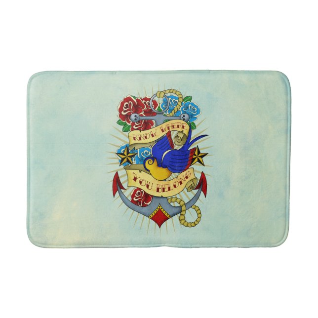 Tapis De Bain Ancre de vieille école (Devant)