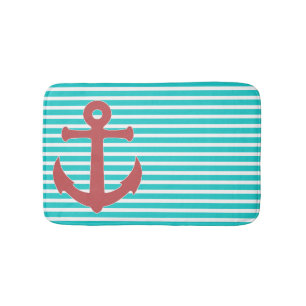 Tapis De Bain Ancre élégante et bracelet
