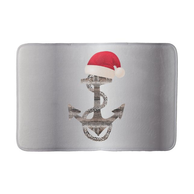 Tapis De Bain Ancre nautique élégante + SANTA HAT | (Devant)